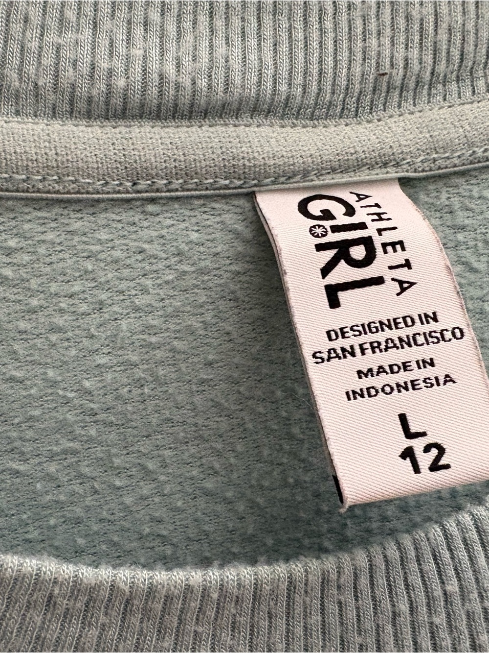Athleta Girl Light Seafoam Green Crewneck Sweatshirt - Picture 2 of 5